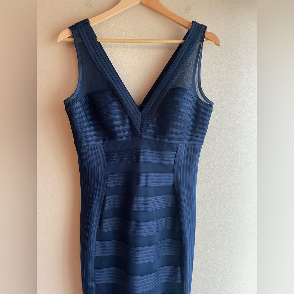 JS Collections Women Navy Blue Maxi Dress Size 8 - Picture 5 of 15